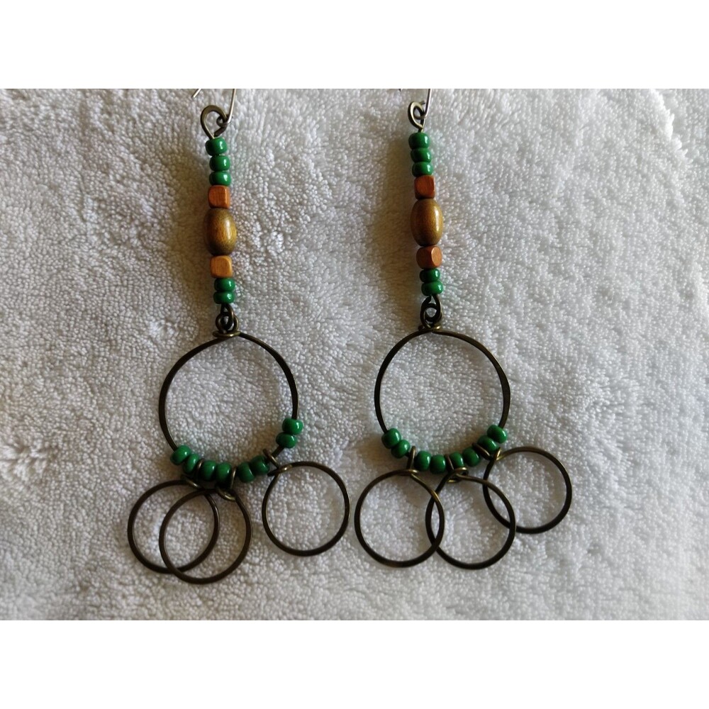 Earring Lot BOHO Seeds Beaded Bohemian Dangle Drop Hoop Chandelier Pierced - Picture 16 of 16